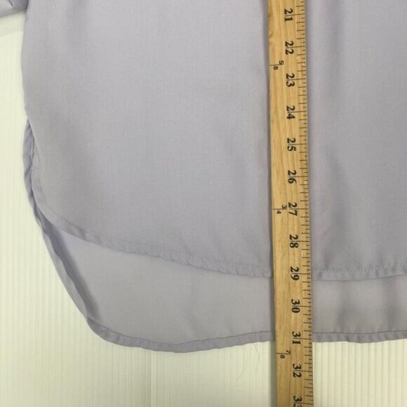 Michael Kors Half Zip Women's Lavender Roll sleeve Blouse Pockets Size L Used - Picture 4 of 16